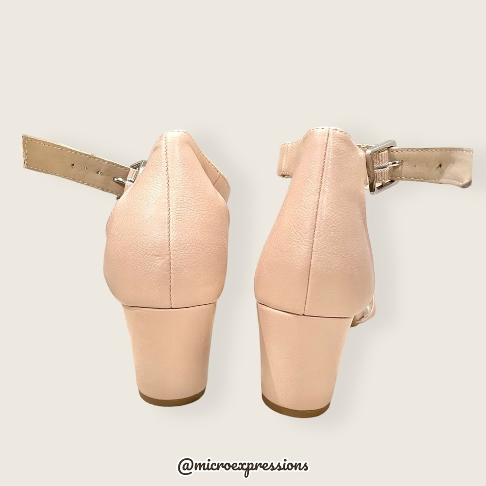 Lulu's Nude Light Pink Strappy Open Toe Formal Casual Date Night Everyday Heels - Picture 3 of 7